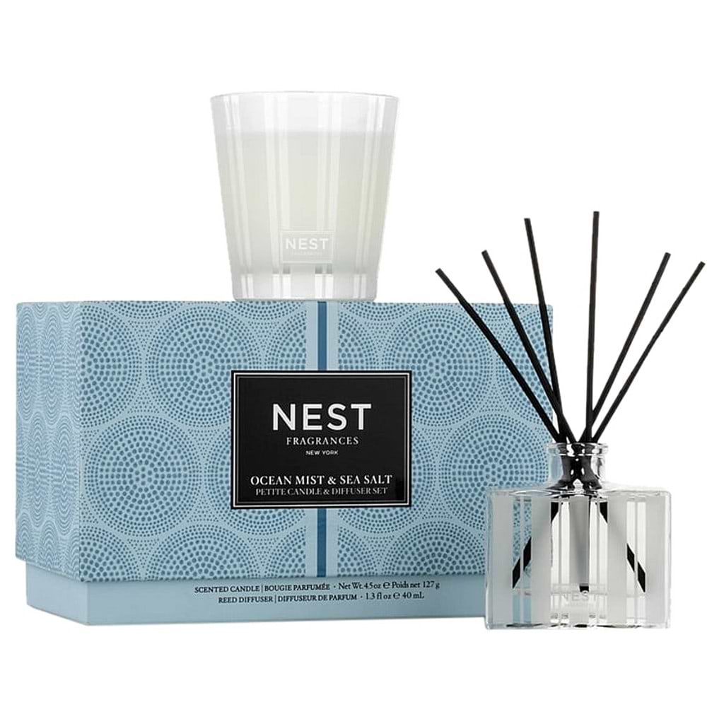 Nest Fragrances Ocean Mist & Sea Salt Petite Candle & Diffuser Set